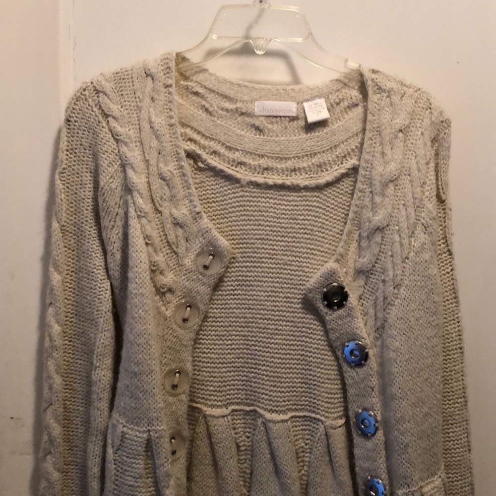 Women’s long cable knit cardigan